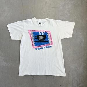 Vintage 80s Coffee The Breakfast Of Champions Graphic T-Shirt Large